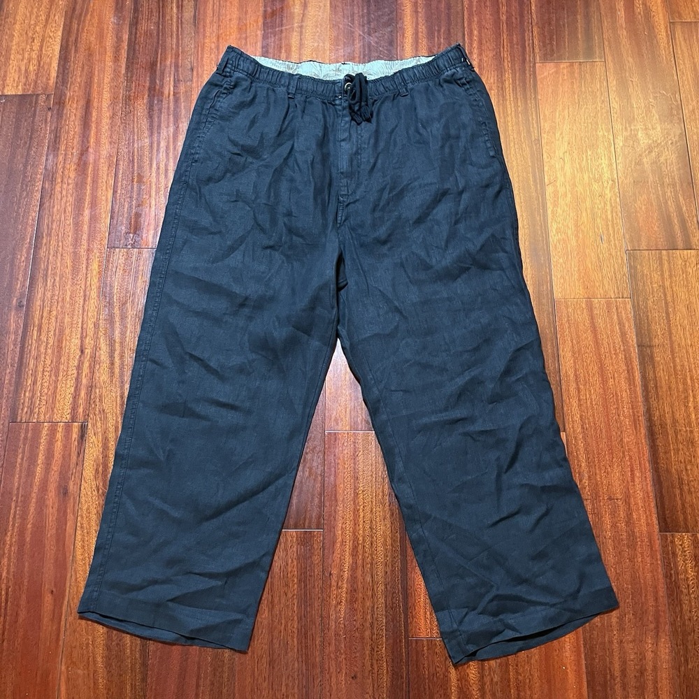 28 Palms Pants Mens XL 30 (36x26) 100% Linen Drawstring Casual Resort Cruise